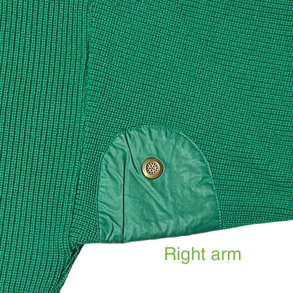 VTG 80’s Rare Navigare Men’s Green Sweater with Green Nylon Embellishments. - Picture 8 of 12